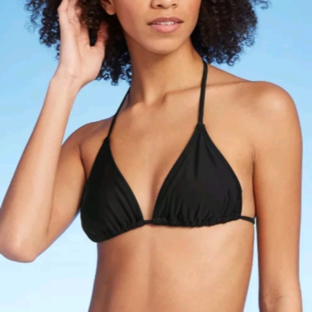 Xhilaration Black Triangle String Bikini Top